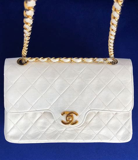 vintage chanel white purse|authentic Vintage Chanel.